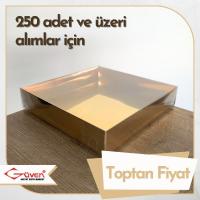  [Kampanyalı] 25x25x5 Altı Gold Metalize Karton Üstü Asetat Kutu
