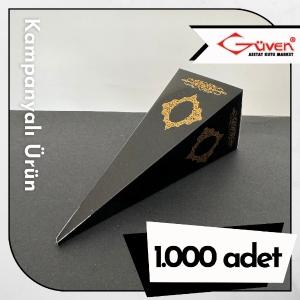 [1000 adet] Siyah Külah (Gold Saray Desen)