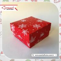  10x10x5 Kar Tanesi Desenli Komple Karton Kutu
