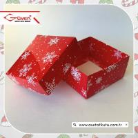 10x10x5 Kar Tanesi Desenli Komple Karton Kutu