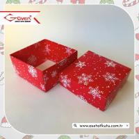  10x10x5 Kar Tanesi Desenli Komple Karton Kutu