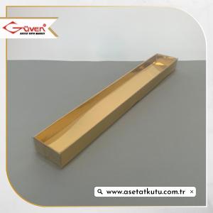  3x20x1.5 Altı Gold Metalize Karton Üstü Asetat Kutu