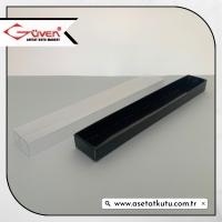  3x20x1.5 Altı Siyah Karton Üstü Asetat Kutu