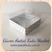  6x6x3.5 Mavi Puantiyeli Kutu