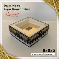 [Desen #2] 8x8x3 Duvarlı Beyaz Zikirmatik Kutusu
