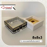 [Desen #2] 8x8x3 Duvarlı Beyaz Zikirmatik Kutusu