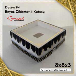 [Desen #4] 8x8x3 Beyaz Zikirmatik Kutusu