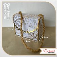 [İp Saplı] 7x9x4.5 Çiçek Motifli Çanta Kutu