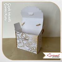 [İp Saplı] 7x9x4.5 Çiçek Motifli Çanta Kutu