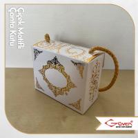 [İp Saplı] 7x9x4.5 Çiçek Motifli Çanta Kutu