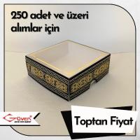 [Kampanyalı] [Desen #1] 8x8x3 Altı Beyaz Karton, Üstü Kabe Temalı Asetat Kutu