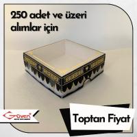 [Kampanyalı] [Desen #2] 8x8x3 Altı Beyaz Karton, Üstü Kabe Temalı Asetat Kutu