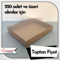 [Kampanyalı] 13x17x2.5 Altı Kraft Karton Üstü Asetat Kutu