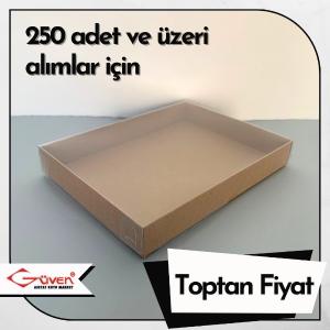 [Kampanyalı] 13x17x2.5 Altı Kraft Karton Üstü Asetat Kutu