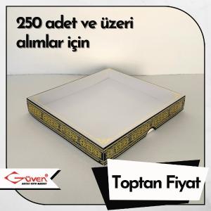 [Kampanyalı] 15.5x17x2.5 Altı Beyaz Karton, Üstü Kabe Temalı Asetat Kutu [Desen #1]