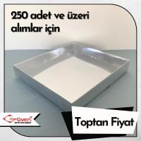 [Kampanyalı] 15.5x17x2.5 Altı Gümüş Metalize Karton Üstü Asetat Kutu