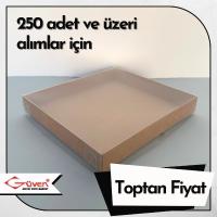 [Kampanyalı] 15.5x17x2.5 Altı Kraft Karton Üstü Asetat Kutu