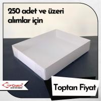 [Kampanyalı] 20x25x5 Altı Beyaz Karton Üstü Asetat Kutu