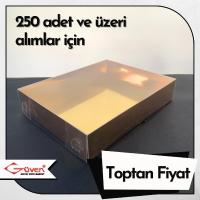 [Kampanyalı] 20x25x5 Altı Gold Metalize Karton Üstü Asetat Kutu