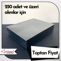 [Kampanyalı] 20x25x5 Altı Siyah Karton Üstü Asetat Kutu