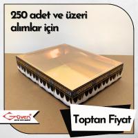 [Kampanyalı] 20x25x5 Kabe Örtüsü Desenli, Gold Metalize Karton Tabanlı Kutu