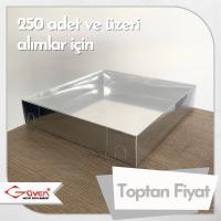 [Kampanyalı] 25x25x5 Altı Gümüş Metalize Karton Üstü Asetat Kutu