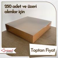 [Kampanyalı] 25x25x5 Altı Kraft Karton Üstü Asetat Kutu