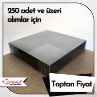 [Kampanyalı] 25x25x5 Altı Siyah Karton Üstü Asetat Kutu