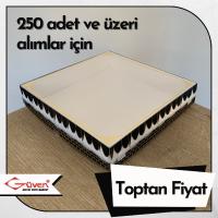 [Kampanyalı] 25x25x5 Kabe Örtüsü Desenli, Beyaz Karton Tabanlı Kutu