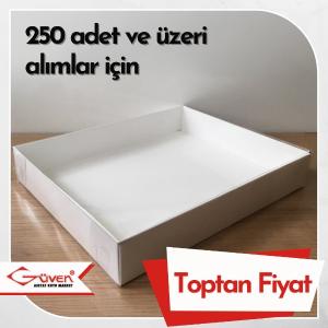 [Kampanyalı] 25x30x5 Altı Beyaz Karton Üstü Asetat Kutu