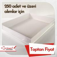 [Kampanyalı] 26x33x5 Altı Beyaz Karton Üstü Asetat Kutu