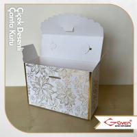 [Karton Saplı] 8x12x4.5 Çiçek Desenli Çanta Kutu