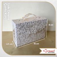 [Karton Saplı] 8x12x4.5 Lale Desenli Çanta Kutu