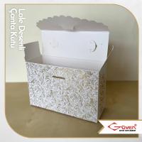 [Karton Saplı] 8x12x4.5 Lale Desenli Çanta Kutu