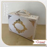 [Karton Saplı] 8x12x4.5 Lale Desenli Çanta Kutu