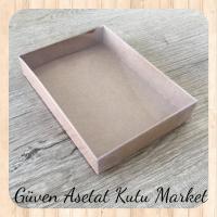 10.5x14.5x2.5 Ölçülü Altı Kraft Karton Üstü Asetat Kutu