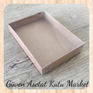 10.5x14.5x2.5 Ölçülü Altı Kraft Karton Üstü Asetat Kutu