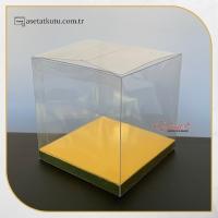 10x10x10 Gold Metalize İç Yükselticili Otomatik Asetat Kutu