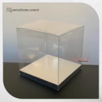 10x10x10 Gümüş Metalize İç Yükselticili Otomatik Asetat Kutu