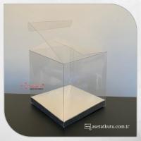 10x10x10 Gümüş Metalize İç Yükselticili Otomatik Asetat Kutu