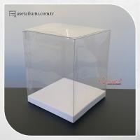 10x10x12 Beyaz İç Yükselticili Otomatik Asetat Kutu