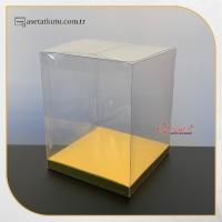 10x10x12 Gold Metalize İç Yükselticili Otomatik Asetat Kutu