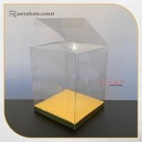 10x10x12 Gold Metalize İç Yükselticili Otomatik Asetat Kutu