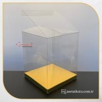 10x10x12 Gold Metalize İç Yükselticili Otomatik Asetat Kutu