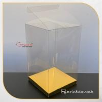 10x10x16 Gold Metalize İç Yükselticili Otomatik Asetat Kutu