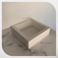 [Duvarlı Kutu] 10x10x3 Altı Beyaz Karton Üstü Asetat Kutu