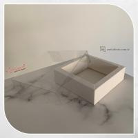 [Duvarlı Kutu] 10x10x3 Altı Beyaz Karton Üstü Asetat Kutu