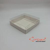 10x10x3 İçi Asetat, Altı Beyaz Karton Kutu