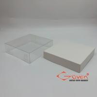 10x10x3 İçi Asetat, Altı Beyaz Karton Kutu