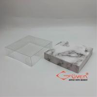 10x10x3 İçi Asetat, Altı Beyaz Mermer Desenli Karton Kutu